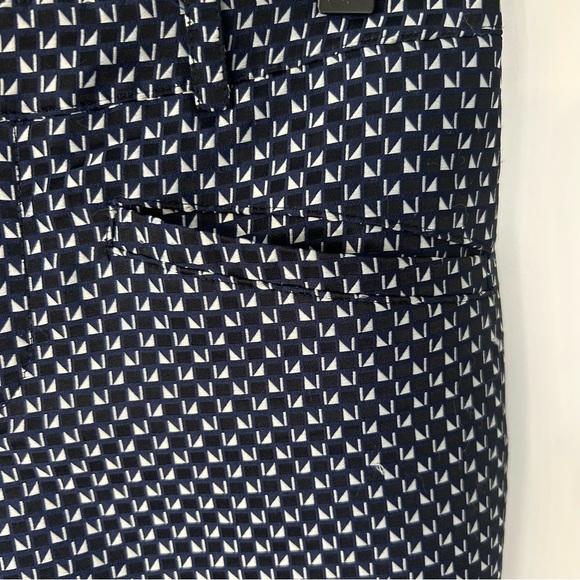 Club Monaco Women’s Geometric Jacquard Slim Crop Pants, Sz 00, Black, Blue, Gray - Picture 3 of 8